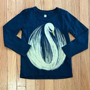 Tea Collection Navy Swan Long Sleeve Tee